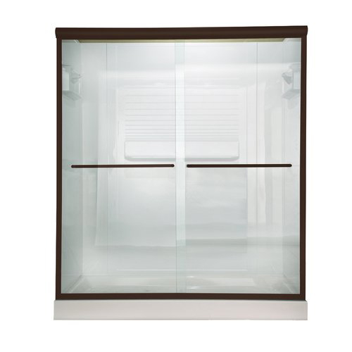 American Standard AM00394.400 Euro Frameless Clear Glass By-Pass Shower Doors - Oil Rubbed Bronze
